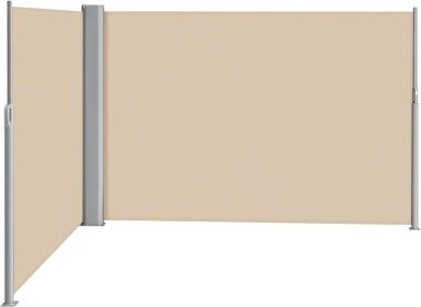 276" x 71''Retractable Side Awning, Waterproof & UV-Resistant, Privacy Screen Divider Roll Up Balcony(Beige)