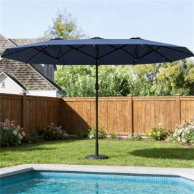 Garden sunshade umbrella, with base courtyard umbrella, outdoor umbrella, Navy Blue