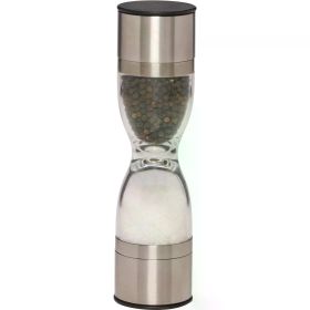 Holden Stainless Steel Prefilled Dual Salt and Pepper Grinder, Ideal Use for Seasoning Storage and Serving