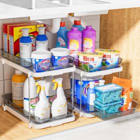 2-Tier Multi-Purpose Bathroom Under Sink Organizers and Storage, Stackable Kitchen Pantry Organization