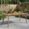 Outdoor Dining Table with Acacia Wood Frame, Teak