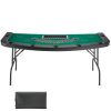 Foldable Poker Table, 7 Player 72 in Folding Casino Leisure Table with Padded Rails & Cup Holders