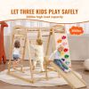 Indoor Jungle Gym, 7-in-1 Toddler Indoor Playground, Wooden Toddler Climbing Toys Indoor with Wood & Rope Ladder, Net Ladder, Swing, Monkey Bar, Slide