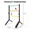 Steel Ladder Toss Game Set, 2 Pack Ladder Ball Rack with 6 Bolas, Assembly-Free Ladder Toss Includes Scorekeeper