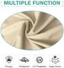 Beige Outdoor Thermal Grommet Blackout Curtain - 50 in. W x 96 in. L, 6 Tab top (3" Long) fit to most standard curtain rods 1panel