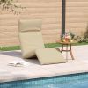 Sun Lounger Beige Oxford fabric 100% polyester, metal frame