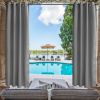 50" W x 96" L Water & Wind Resistant Outdoor Curtain for Patio Porch Gazebo Cabana , Greyish White