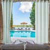 50 x 120 inch top and bottom with grommets Window Curtain Panel, Creamy-White,1 panel