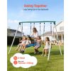 Swing Set for Backyard, 45 x 30 in Swing Seat and Two Belt Seats, with Heavy Duty A-Frame Metal Stand, 700 lbs Load Capacity