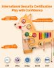 Puppy Activity Wall Busy Board Panels, 12 Activities, Montessori Sensory Wall Toy for Kids 3-12 Years, Montessori Learning Activity Center