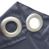 Grey Polyester 50 in. W x 120 in. L Outdoor Thermal Tab Top Blackout Curtain (Set of 2), Silencer clip