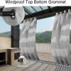 Greyish White Grommets on Top and Bottom, Privacy Curtain Panel for Patio Porch Gazebo Cabana - 50 in. W x 120 in. L