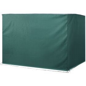 3-Seater Patio Swing Cover, Outdoor Garden Furniture Protection Hammock Cover Waterproof 85" X 61" X 59", Dark Green (Color: Green)